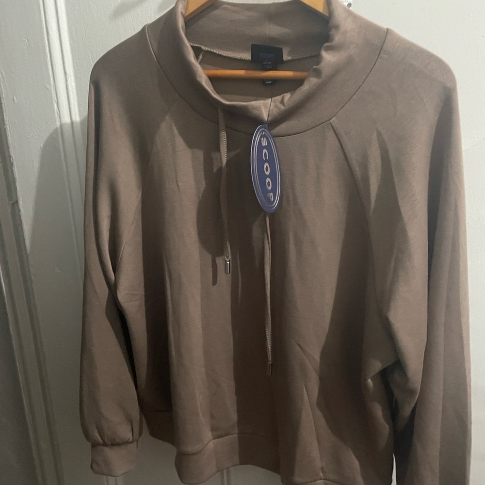 Scoop NYC Brown Cowl Neck Sweater